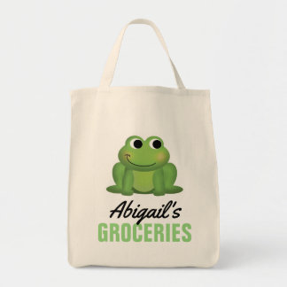 Tote O bolsa personalizado bonito do mantimento do sapo