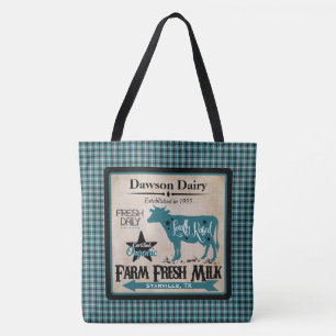 Tote O bolsa personalizado da fazenda leite fresco