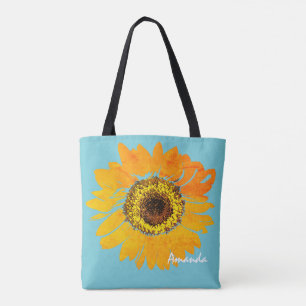 Tote O bolsa personalizado do impressão do girassol