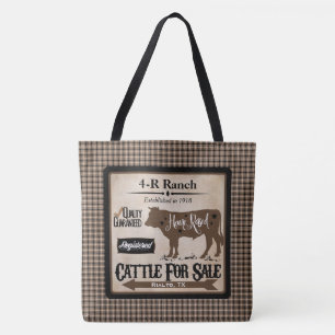 Tote O bolsa personalizado Rancho-Estilo da vida no