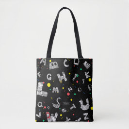 Tote O bolsa preto das letras fantásticas