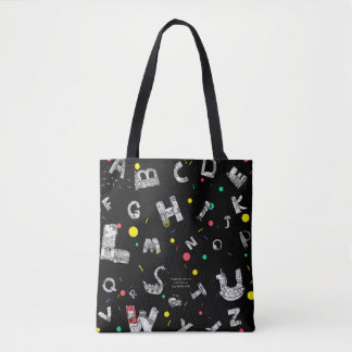Tote O bolsa preto das letras fantásticas