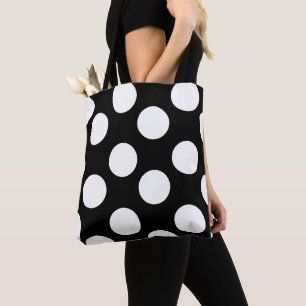 Tote O bolsa preto e branco das bolinhas