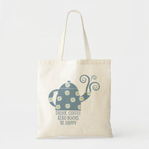 Tote O bolsa retro: Beba o café, leia livros, esteja