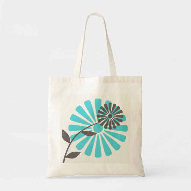 Tote O bolsa Stenciled da flor (Frente)