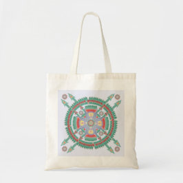 Tote O bolsa tribal da mandala de turquesa e de melão