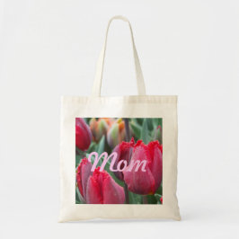 Tote O bolsa vermelho da tulipa da mamã