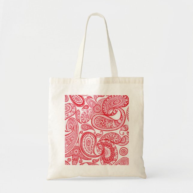 Tote O bolsa vermelho de Paisley (Frente)