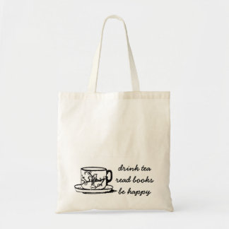 Tote O chá da bebida leu o bolsa do livro dos livros