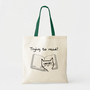 Tote O gato irritado desafia amantes de livro - o bolsa