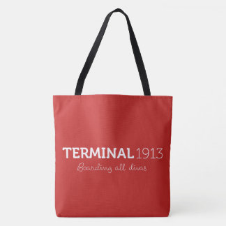 Tote O grande bolsa vermelho do terminal 1913