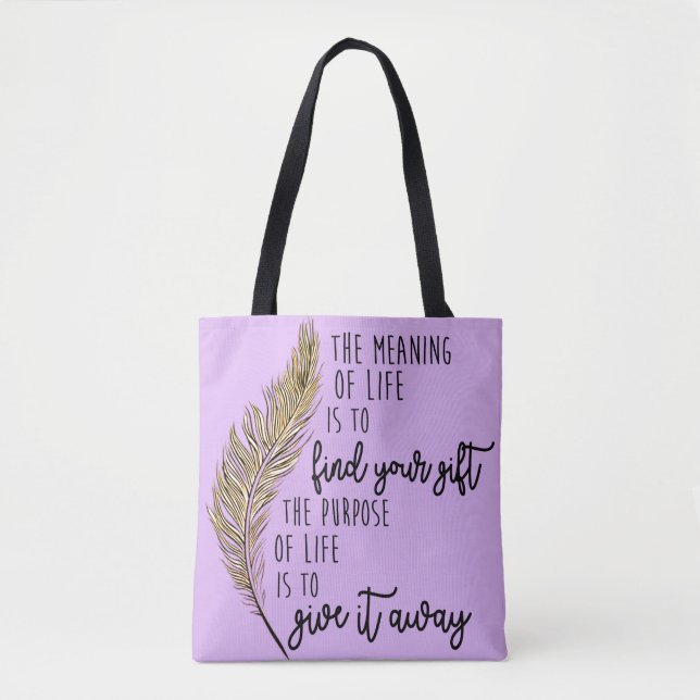 Tote O significado da vida - design roxo do bolsa (Frente)