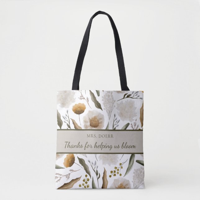 Tote Obrigados Para Nos Ajudar A Bloom Bolsa (Frente)