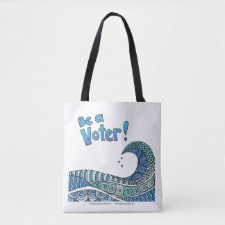 Tote Onda Azul - Seja um Bolsa de Voter