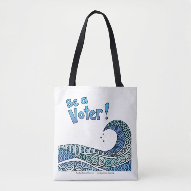 Tote Onda Azul - Seja um Bolsa de Voter (Frente)