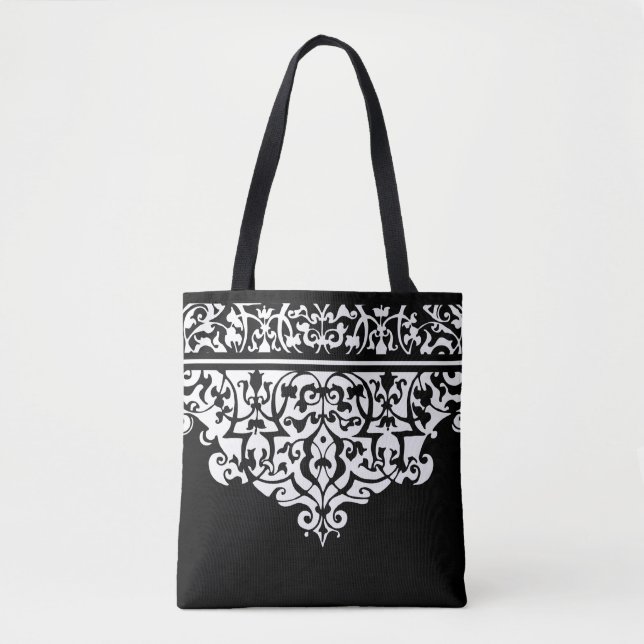 Tote Ornamentado personalizável de padrão de Bolsa pret (Frente)