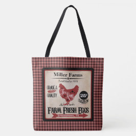 Tote Os ovos frescos da fazenda personalizaram o bolsa