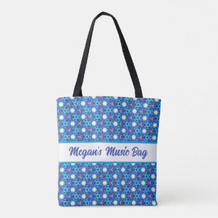 Tote Padrão de caleidoscópio azul-nítido. bolsa de alta