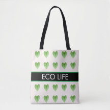 Padrão de Folha em Forma de Coração Verde em Bolsa