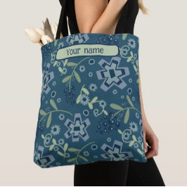 Tote Padrão Floral Azul Moderno Inspirividade bolsa