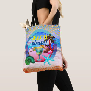 Tote Palmas de areia oceânica de praia Bolsa personaliz
