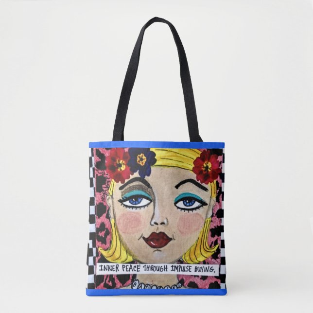 Tote Paz interna do saco de bolsa com a compra de (Frente)