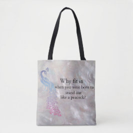 Tote Peacock Slogan bolsa