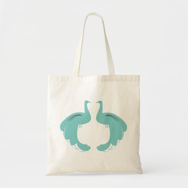 Tote PEACOCKS em AQUA Lightweight Bolsa (Frente)