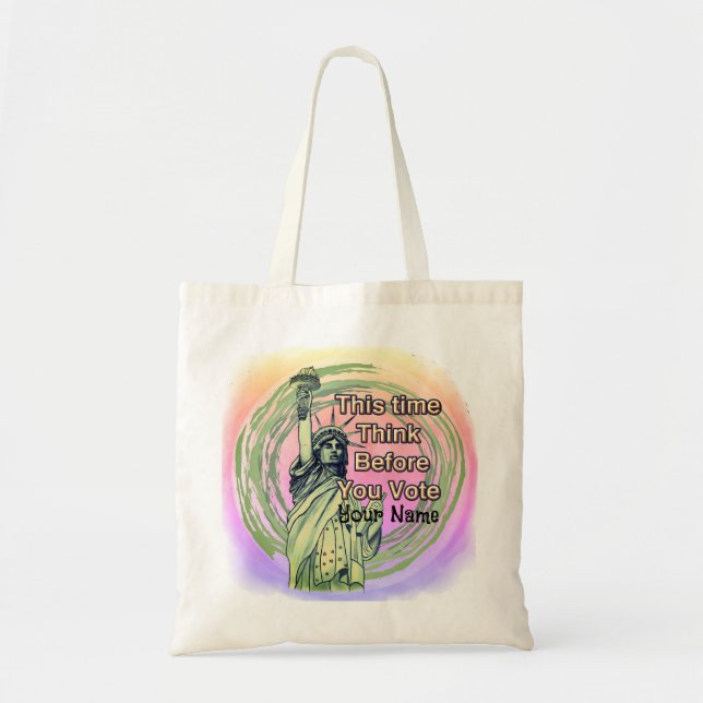 Tote Pense na bolsa de toques do Vote Liberty (Frente)