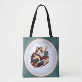 Tote Personalizada de Gato Calico Teal Mágico Ador