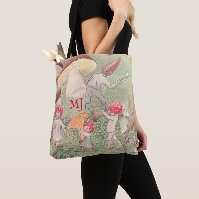 Tote Personalizada Elsa Beskow Fairytale Mushroom Bolsa (Close Up)