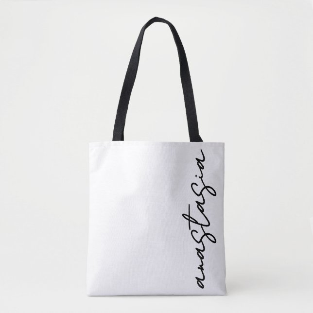 Tote Personalizar Bolsa preto e branco simples - Person (Frente)