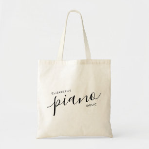Tote Piano Music Modern Personalizado Nome Bolsa 