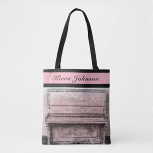 Tote Piano Vintage Antique Music Bolsa Nome Monograma