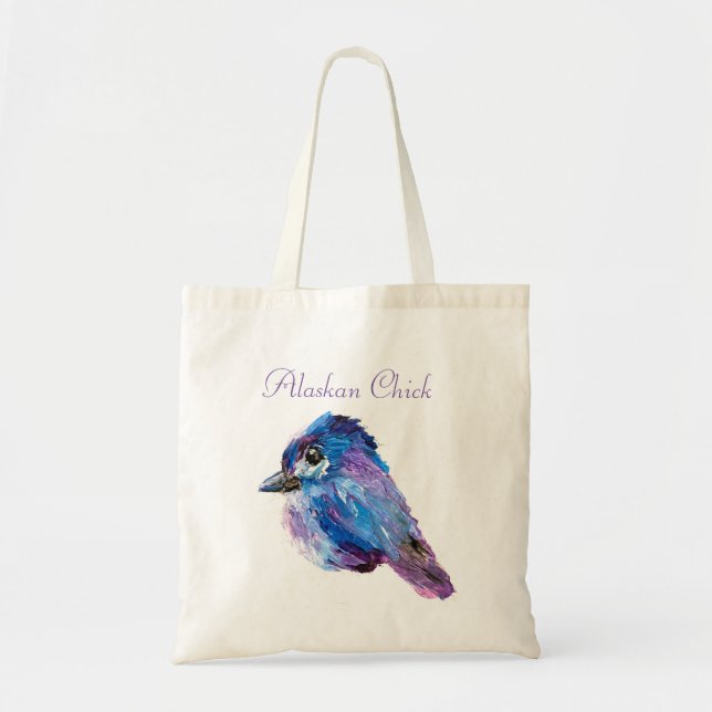 Tote Pintinho do Alasca e Bolsa de montanha de algodão  (Frente)