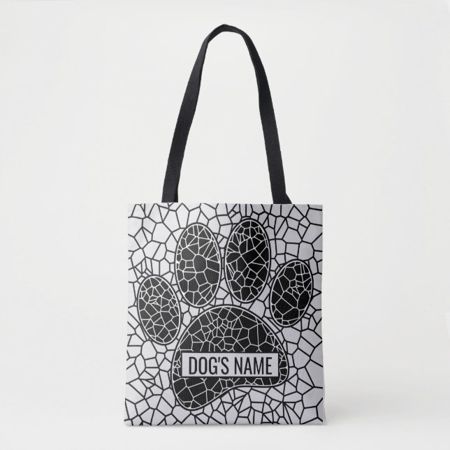 Tote Pintura Do Mosaico, Impressão Em Bolsa B Preto E B (Frente)