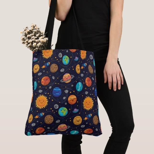 Tote Planetas felizes para a bolsa (Close Up)