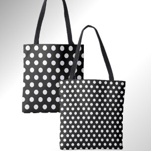 Tote Pontos duplos divertidos preto com Bolsa de Bolinh