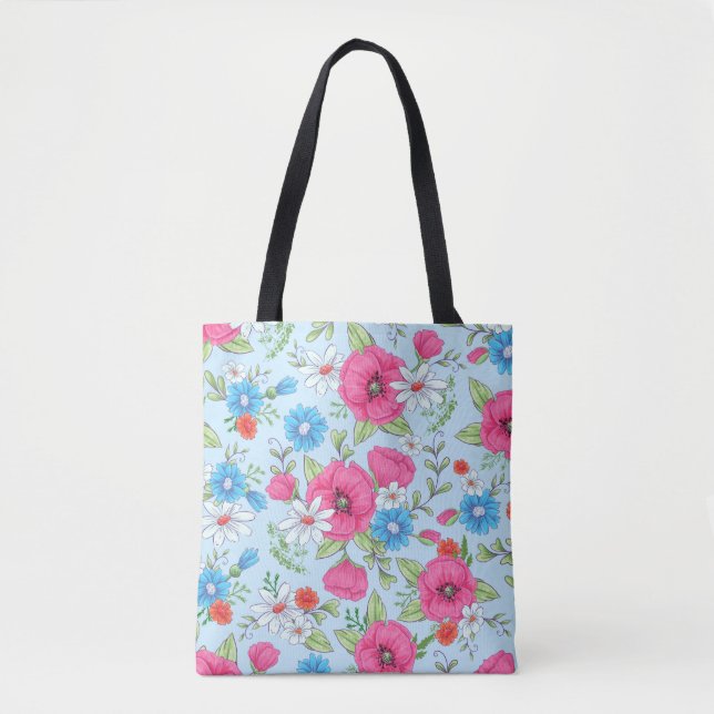 Tote Poppies e Daisies Bolsa (Frente)
