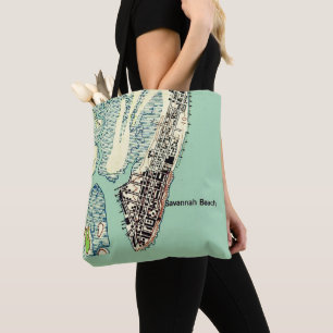 Tote Praia de Savannah - Bolsa transversal Tybee Island