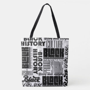 Tote Preto Branco Negro Histórico de Dois Bolsa
