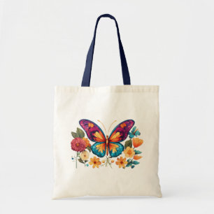 Tote Primavera Flutter: Borboletas Coloridas Bolsa de O