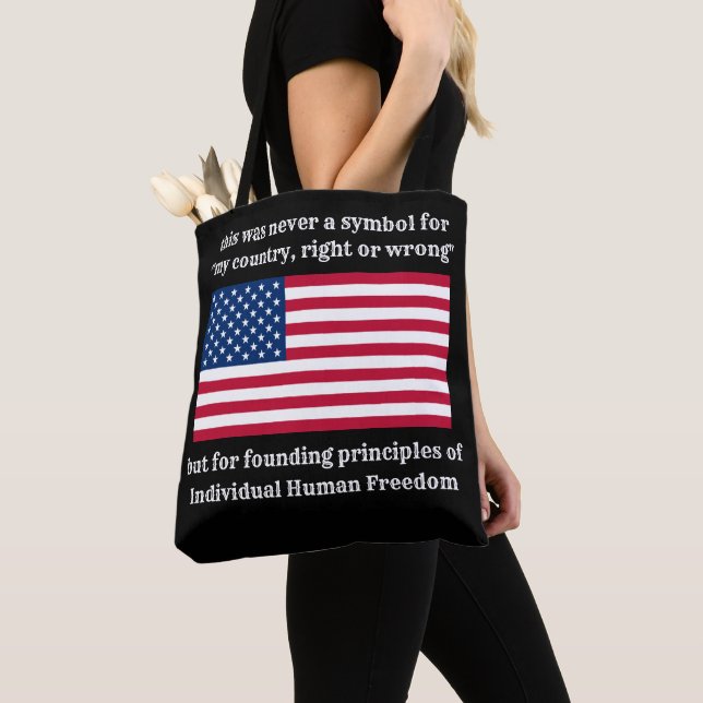 Tote Princípios fundadores (preto) Bolsa (Close Up)