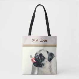 Tote Pug Love - PERSONALIZE - Handbag / Bolsa