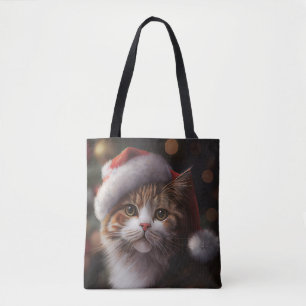 TOTE PURA DE BOLSA DE GATO DE NATAL