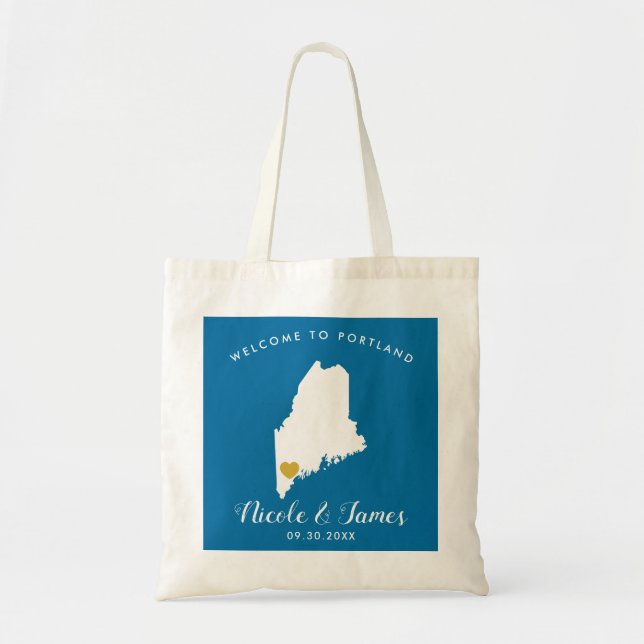 Tote Qualquer Bolsa de Boas-vindas do Casamento de Main (Frente)