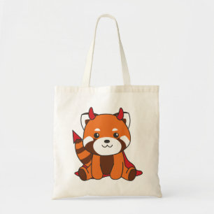 Tote Red Panda Halloween Cute Devil Witume Bolsa