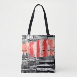 Tote – Red Pulse Abstract Design