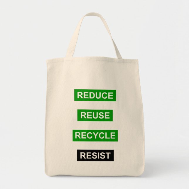 Tote Reduza o reciclar reusar resistem o bolsa (Frente)