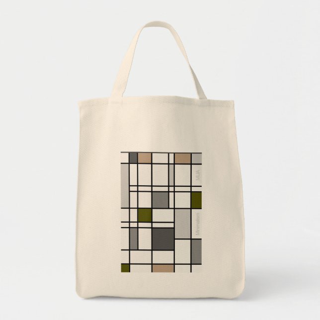 Tote Reflexão do Minimalismo III Bolsa da Grocery (Frente)